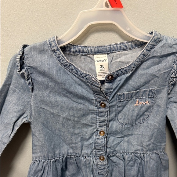 Carter's Denim Dress with Embroidered Pocket - Picture 3 of 9